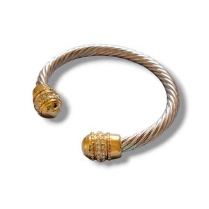 Premier Designs | NWOT Vintage Gold/Silver Twisted Cable Open Cuff Bracelet